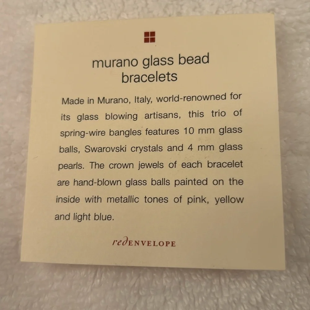 Murano Glass Bead Bracelets Red Envelope - Picture 3 of 4